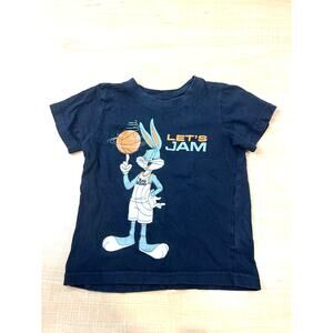 Vintage 90s Kids Space Jam Tee Size 4T Bugs  Bunny Looney Tunes